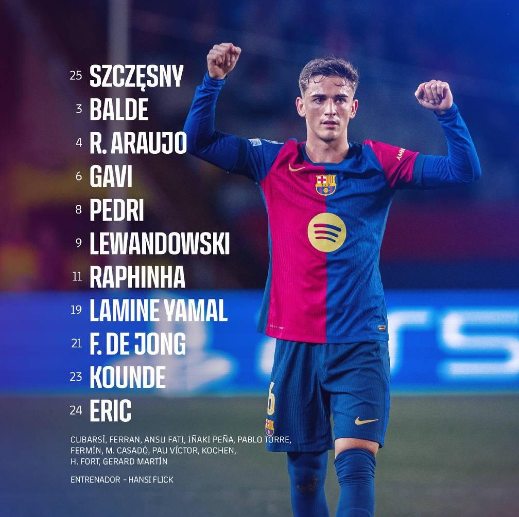 La alineación del Barça contra la Atalanta