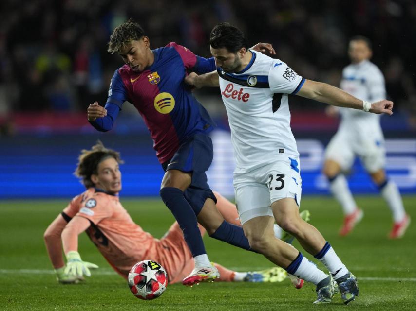 Lamine Yamal, en la jugada del primer gol del Barça