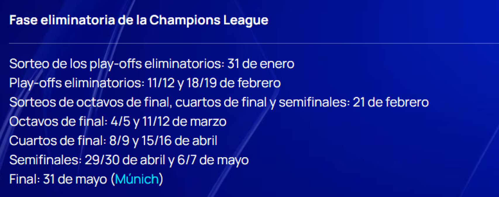 Los sorteos y partidos de la nueva Champions League