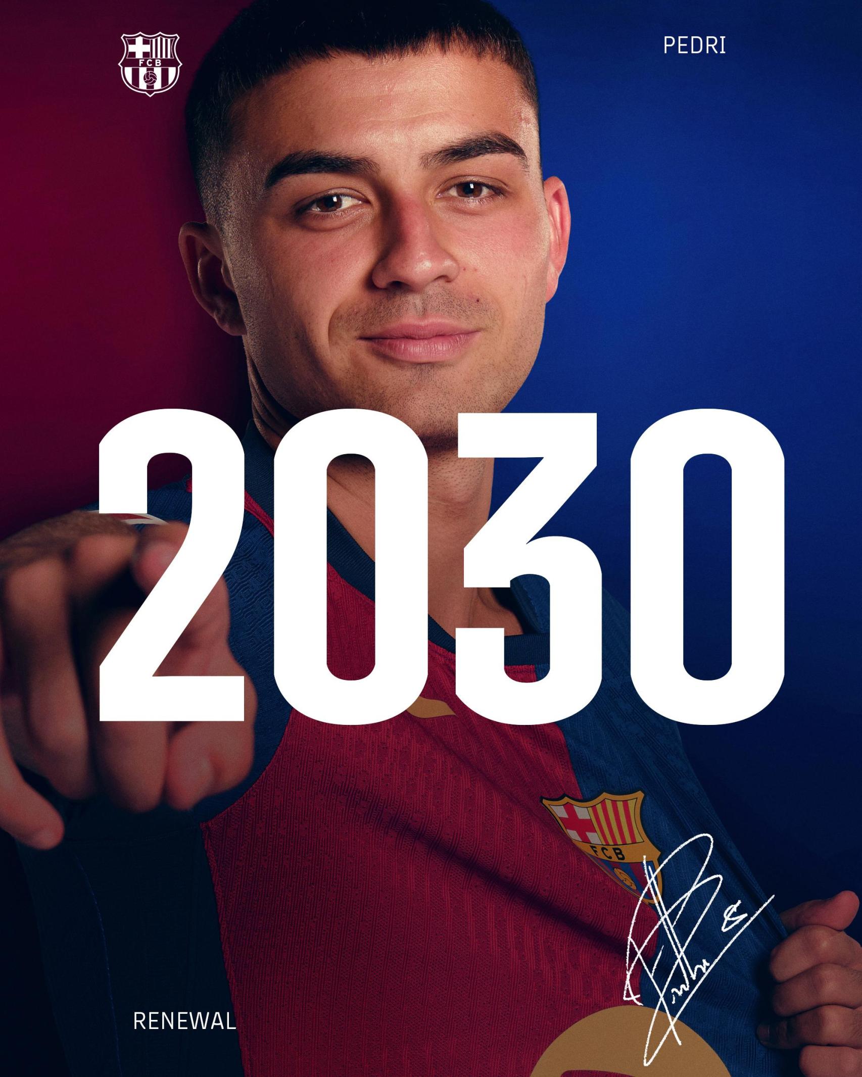 El FC Barcelona anuncia la renovación de Pedri hasta 2030