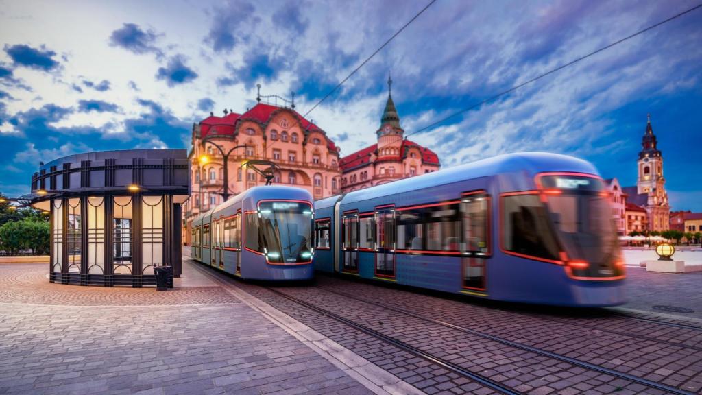 Recreación virtual del futuro tranvía de Rumanía, uno de los proyectos en los que trabaja Ariño Design