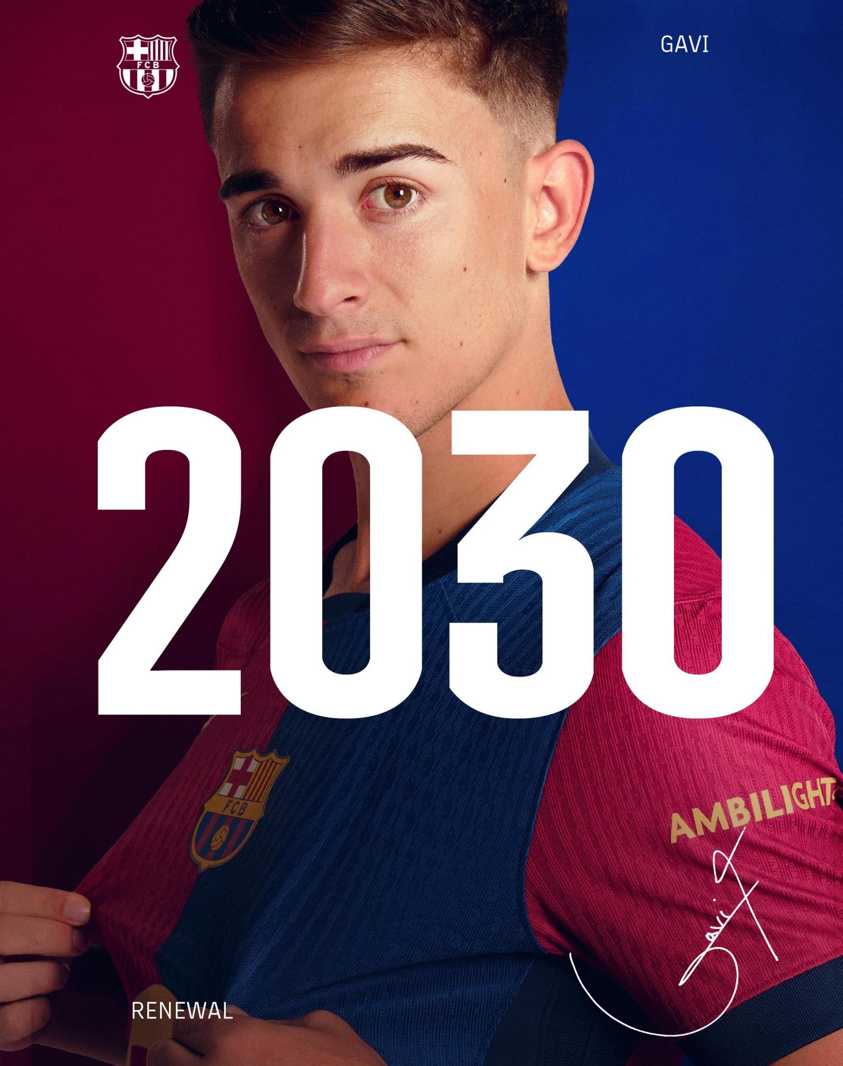 El Barça anuncia la renovación de Gavi hasta 2030