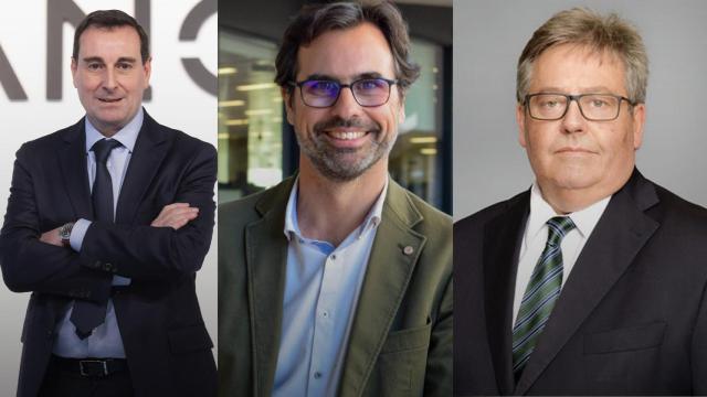 Imagen conjunta de Toni Ruiz (Mango), Jordi Garcia (BBVA) y Ramon García-Bragado (Govern)