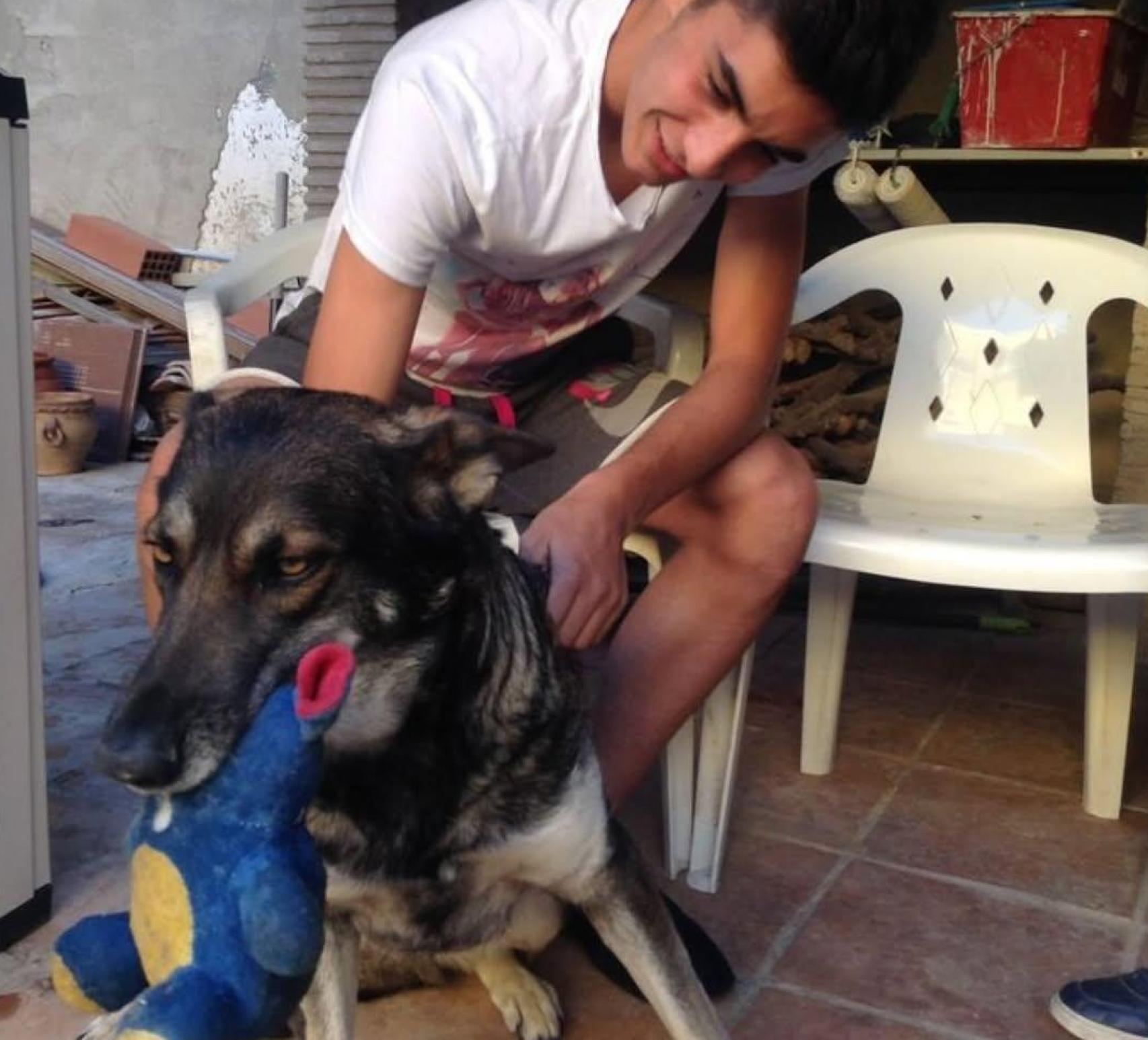 Ferran Torres abraza a su mascota