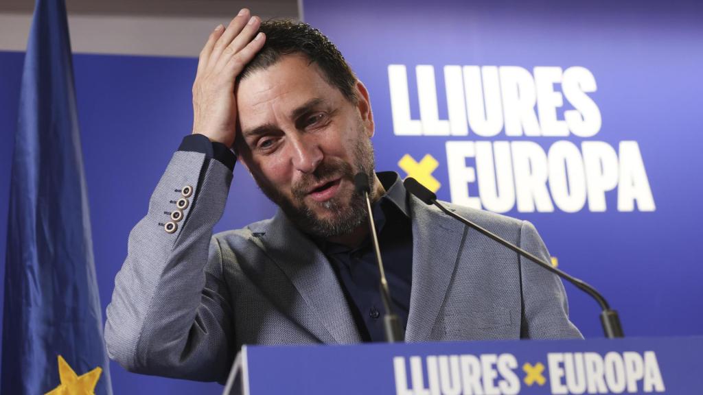 El eurodiputado de Junts per Catalunya Antoni Comin durante una rueda de prensa en Bruselas