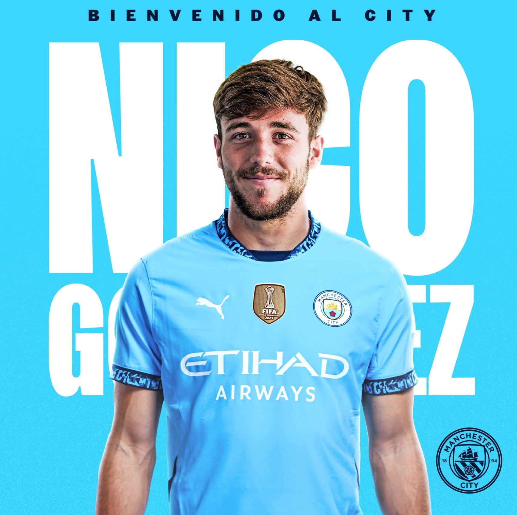 El Manchester City presenta a Nico González, que firma hasta 2029