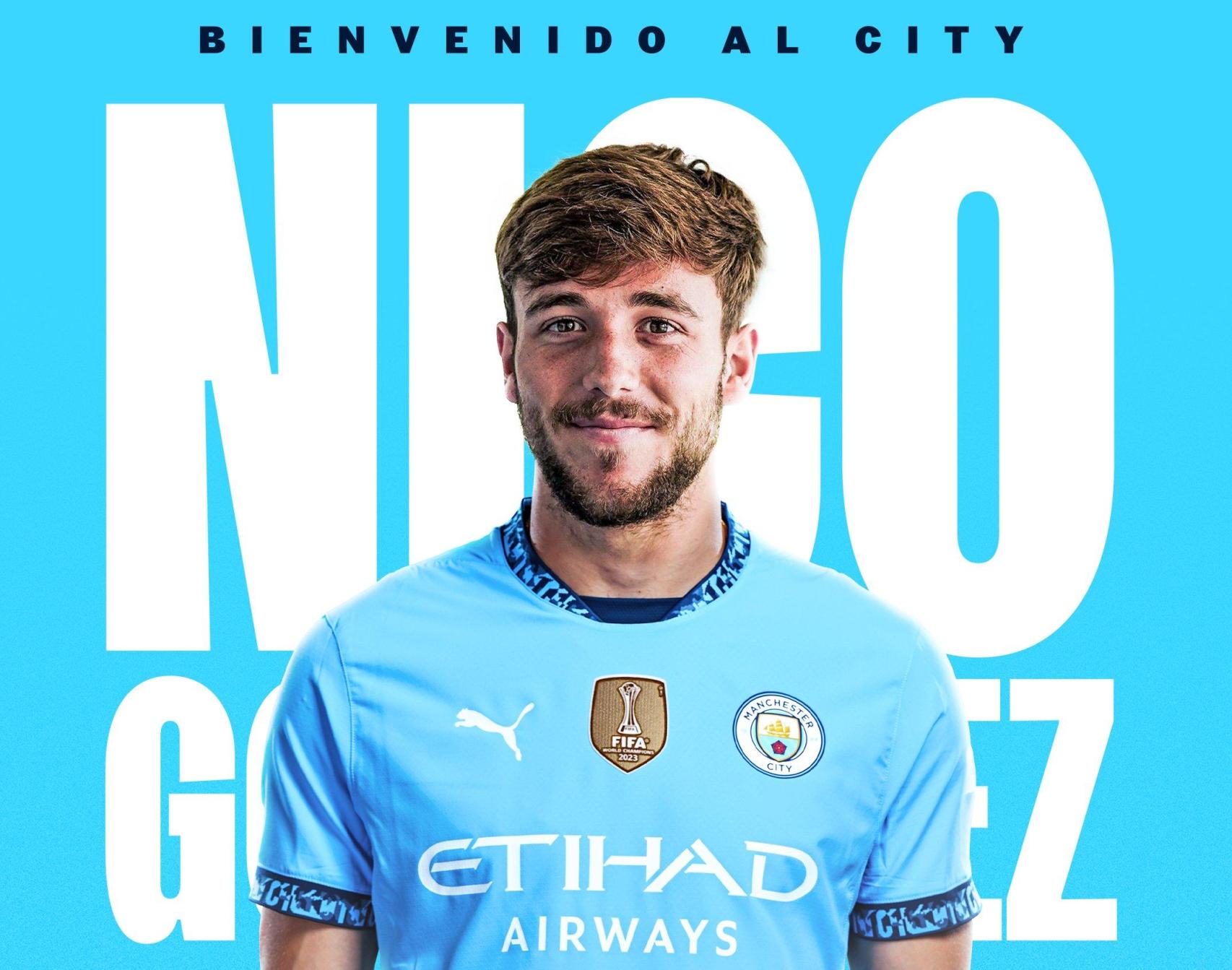 El Manchester City presenta a Nico González, que firma hasta 2029