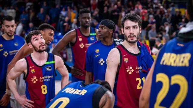 La decepción del Barça de basket por la derrota contra el BAXI Manresa en el Palau