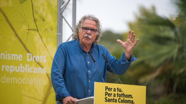 Joan Tardà, en un mitin de ERC en Santa Coloma de Gramenet durante la campaña electoral de las municipales de 2023