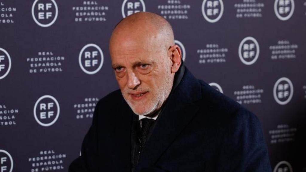 Javier Tebas, presidente de LaLiga, a la salida de una reunión con la RFEF