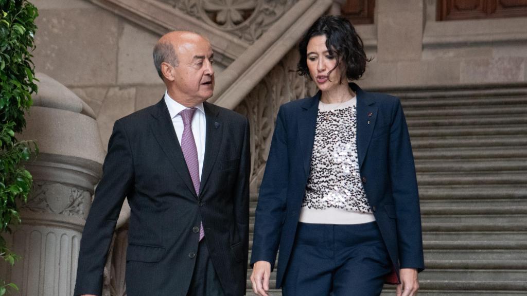 El presidente del Tribunal Superior de Justícia de Catalunya, Jesús Maria Barrientos, y la 'consellera' de Interior i Seguretat Pública, Núria Parlon