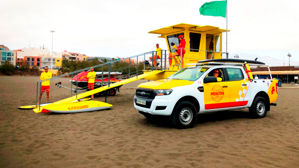 Socorristas de Pro-Activa, en un servicio