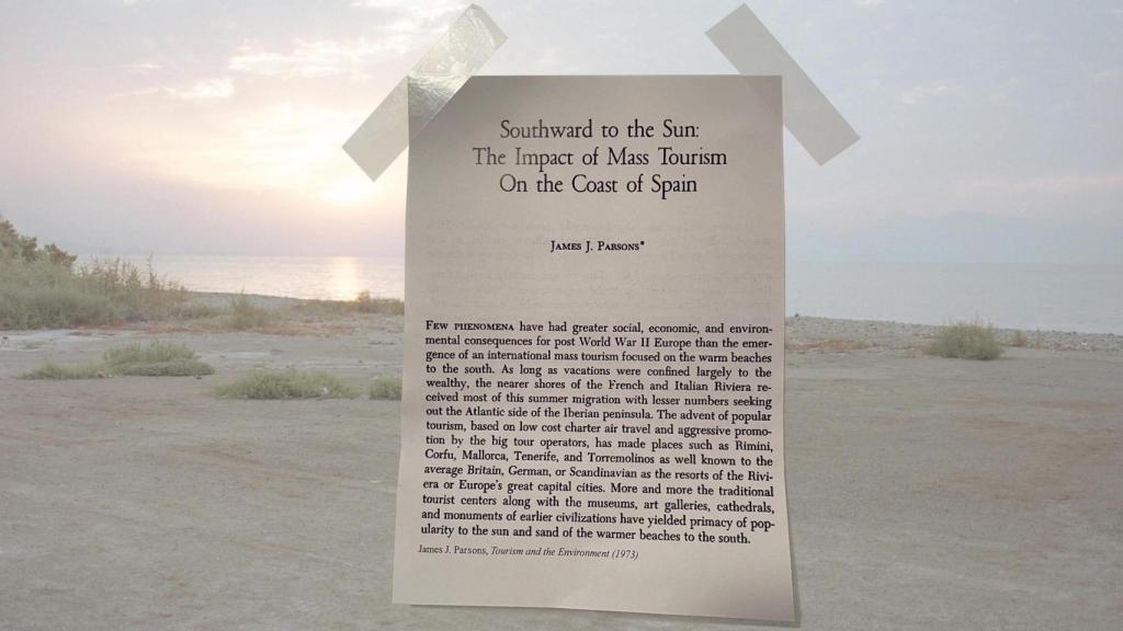 Imagen de un texto sobre la masificación turística en España