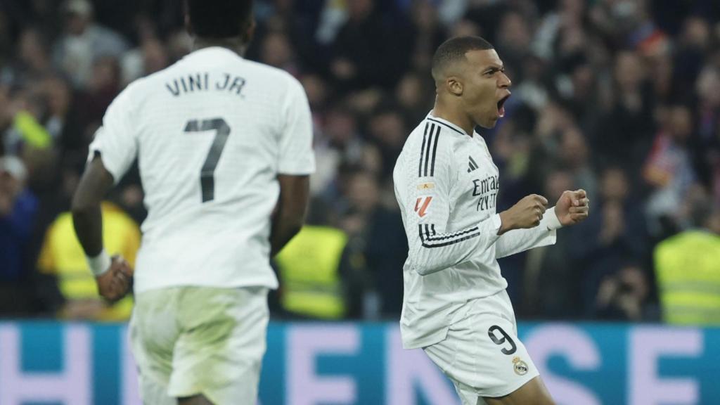 Kylian Mbappé celebra su gol contra el Atlético de Madrid