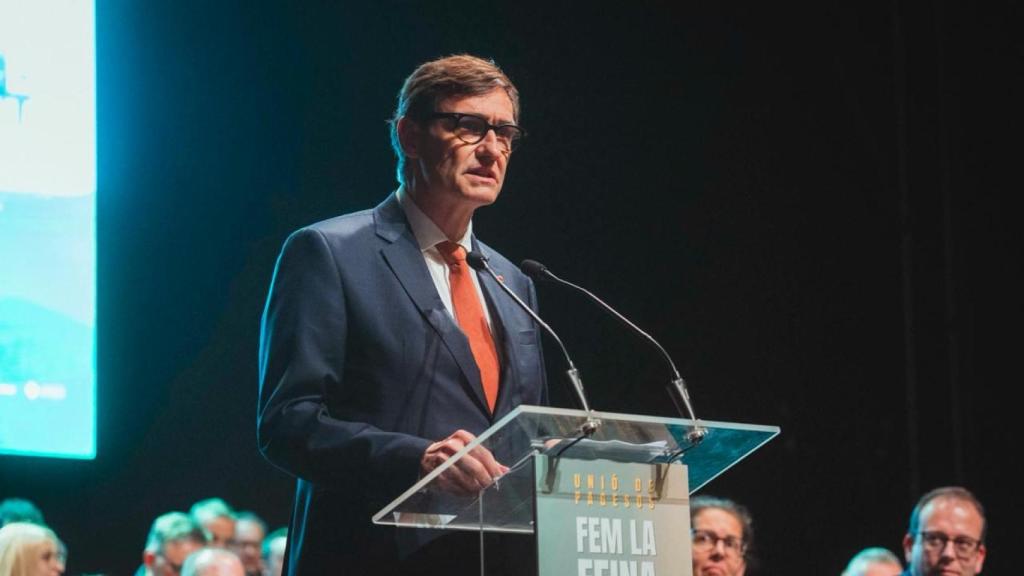 Imagen de Salvador Illa en el congreso de Unió de Pagesos