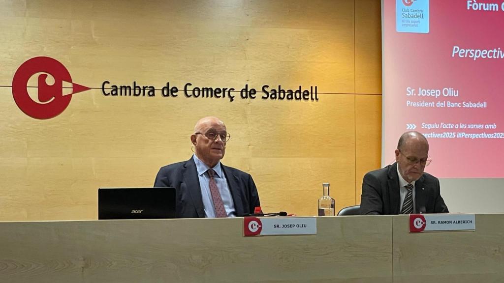 Imagen de Josep Oliu en la Cámara de Comercio de Sabadell