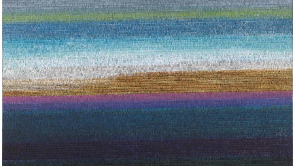 ‘De seda azul a medianoche’, 2018, de la serie ‘Luces de invierno’ Óleo sobre tela. Soledad Sevilla,