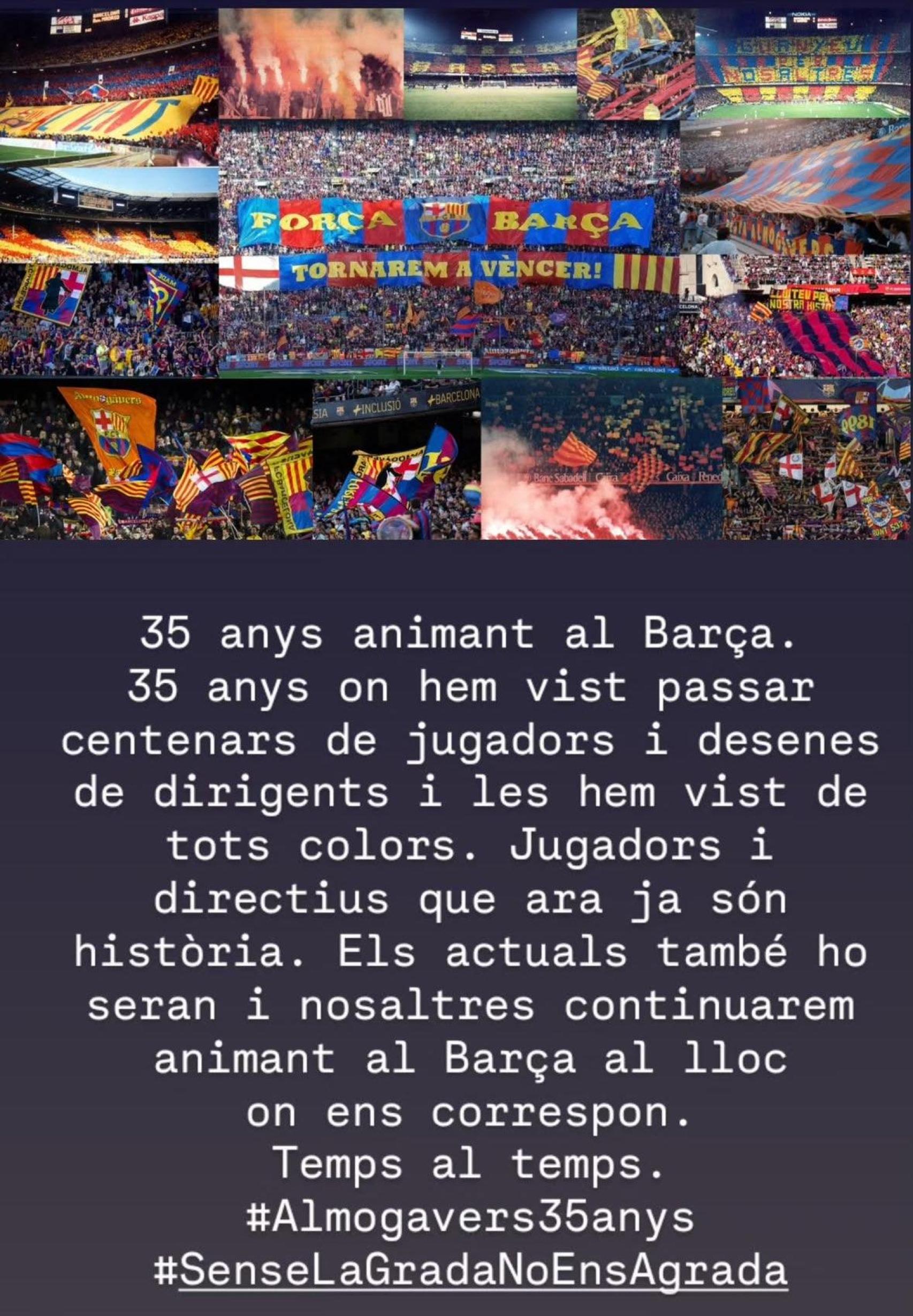 El mensaje feroz de Almogàvers a la junta de Joan Laporta