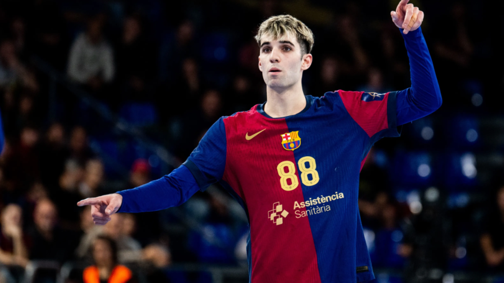 Petar Cikusa, en un partido con el Barça de balonmano