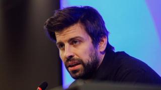 Gerard Piqué, durante una rueda de prensa con el Andorra