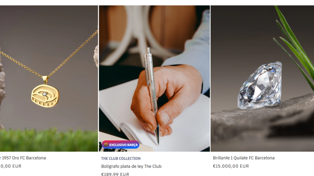 Reliquias a la venta del proyecto Memorabilia del Barça