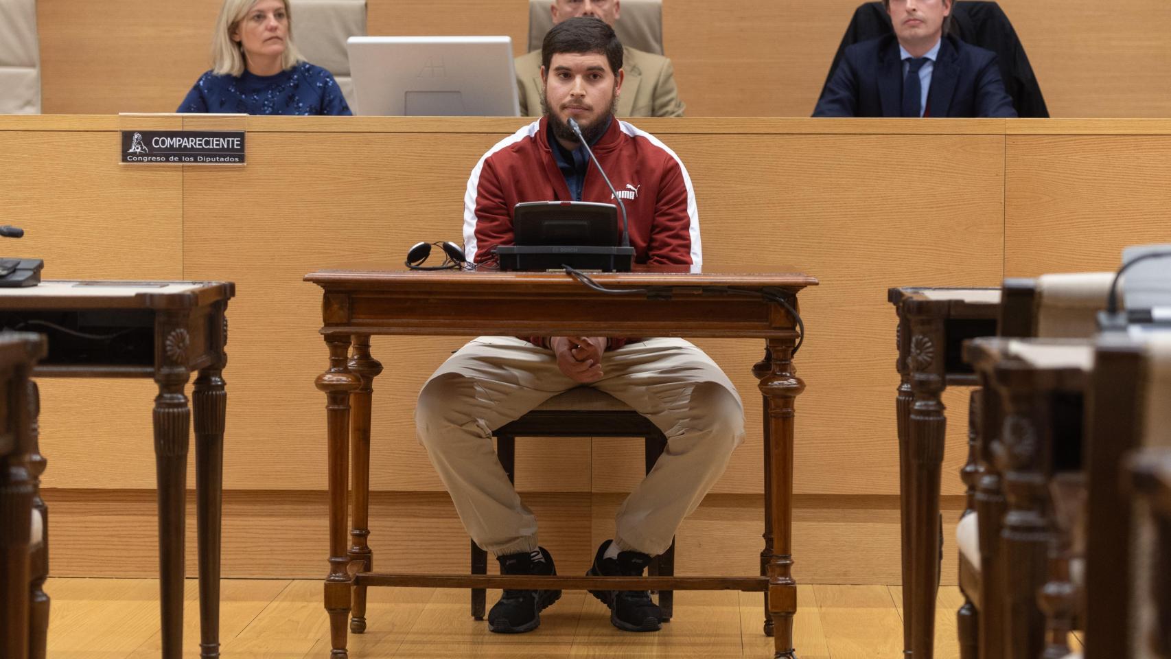 El condenado por los ataques terroristas del 17A, Mohamed Houli Chemlal, comparece en la Comisión de Investigación sobre los atentados del 17A, en el Congreso de los Diputados