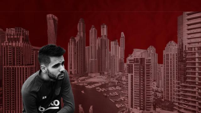 Alain Nicolas Fayez y el 'skyline' de Dubái