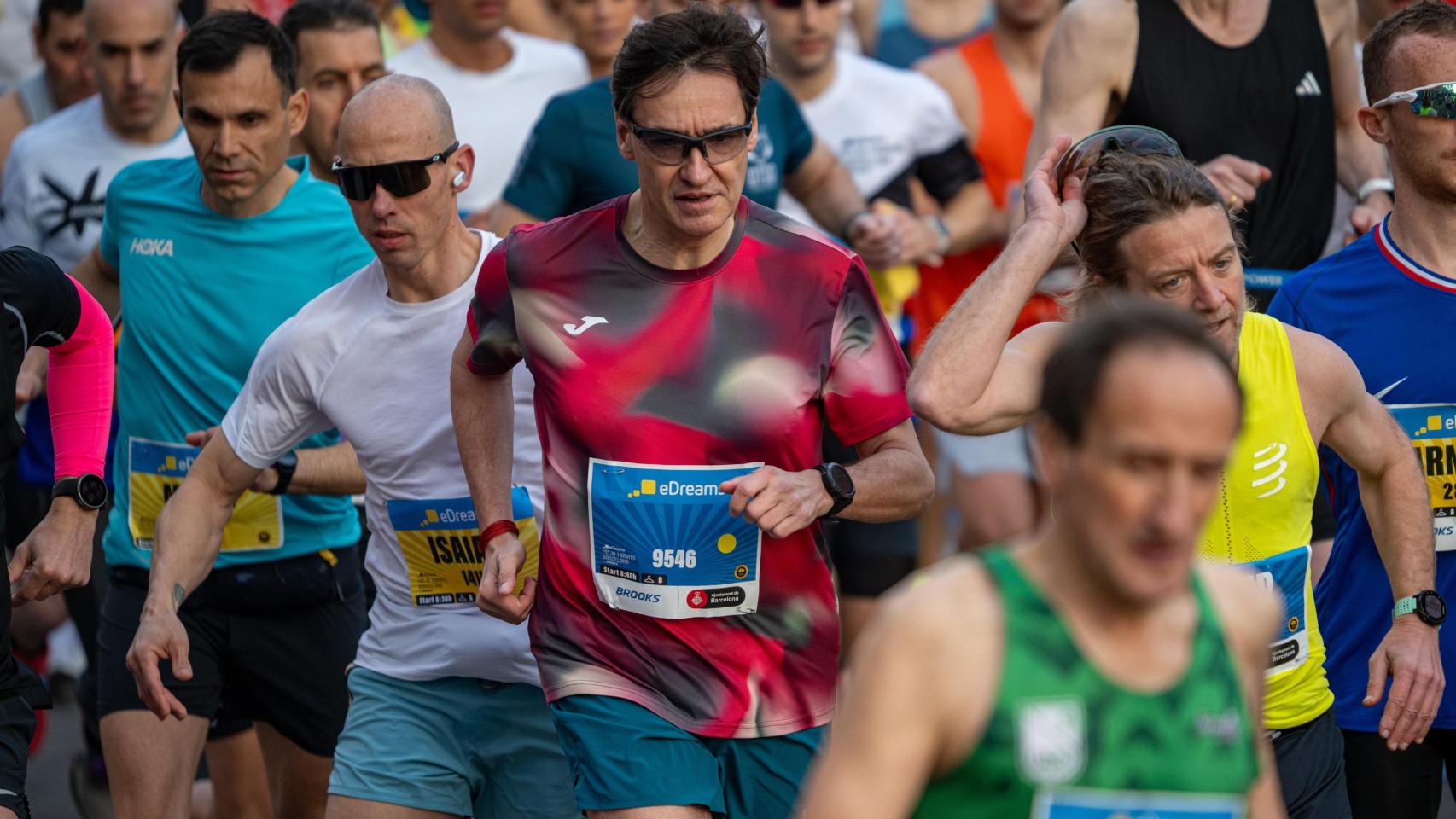 El 'president' de la Generalitat de Catalunya, Salvador Illa, en la Mitja Marató de Barcelona