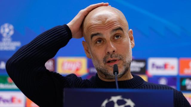 Pep Guardiola atiende a los medios antes del Real Madrid-Manchester City de Champions