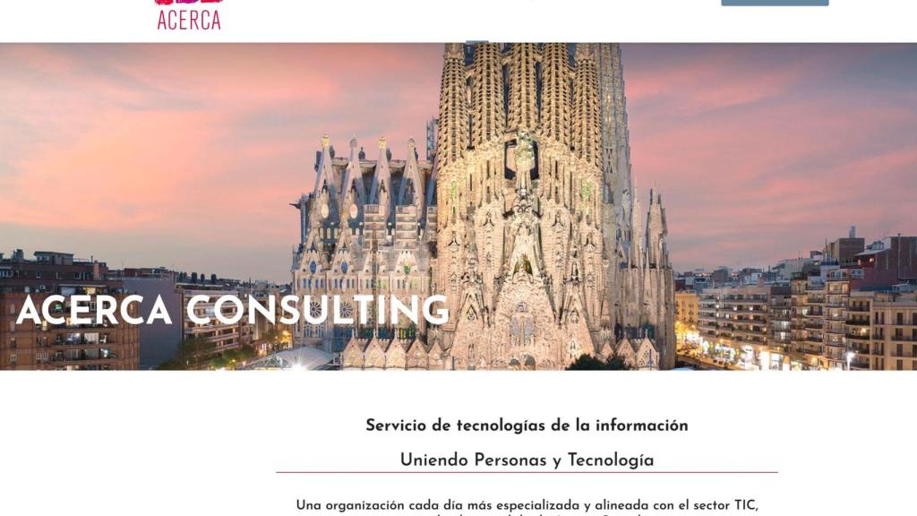 Captura de la web de Acerca Consulting