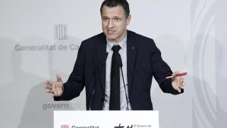 El conseller de Agricultura, Ganadería, Pesca y Alimentación, Òscar Ordeig, durante la rueda de prensa en la que ha hecho balance este miércoles de las ventas del tejido agroalimentario catalán