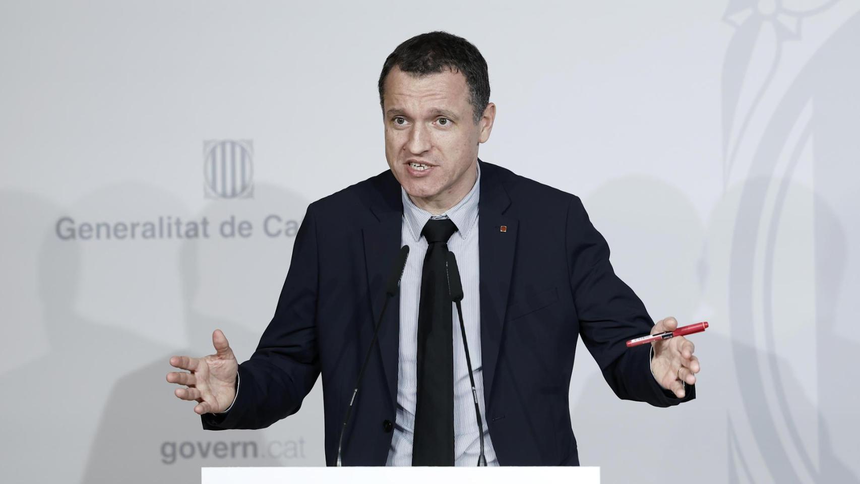 El conseller de Agricultura, Ganadería, Pesca y Alimentación, Òscar Ordeig, durante la rueda de prensa en la que ha hecho balance este miércoles de las ventas del tejido agroalimentario catalán