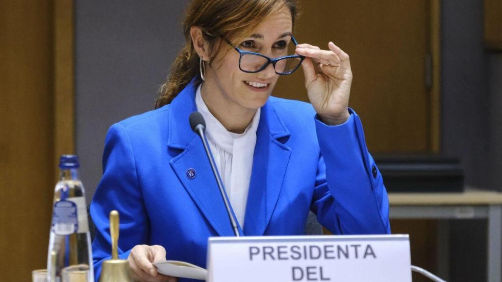 Mónica García, ministra de Sanidad, en una comparecencia