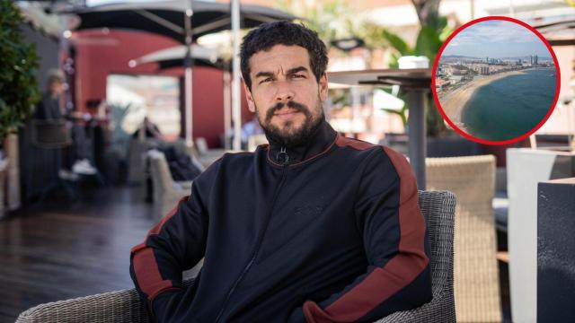 Fotomontaje Mario Casas y vistas de Barcelona