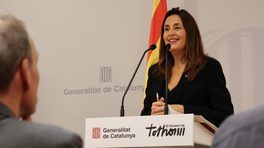 La 'consellera' Esther Niubó en rueda de prensa el pasado 14 de febrero