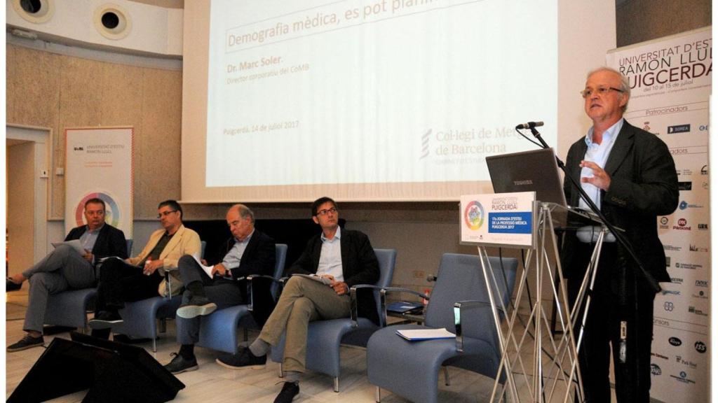 Marc Soler, director general, en un acto en el Colegio