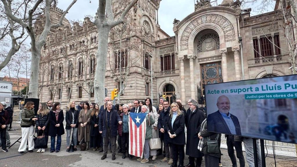 Acto de Junts de apoyo al exconseller y diputado de Junts en el Parlament Lluís Puig ante el Tribunal Superior de Justicia de Catalunya (TSJC)