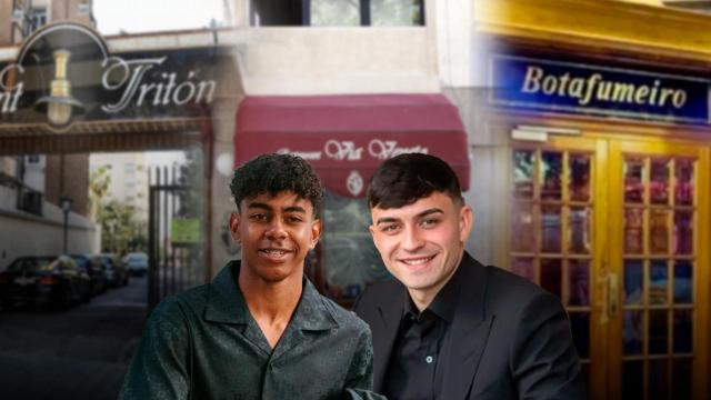 Lamine Yamal y Pedri, en un montaje con los restaurantes Botafumeiro, Via Veneto y Tritón