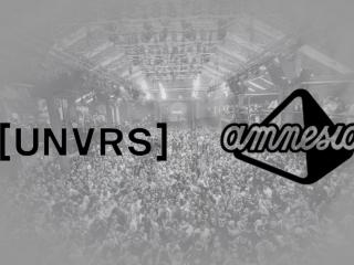 La discoteca Amnesia con su logo junto al de Univrs