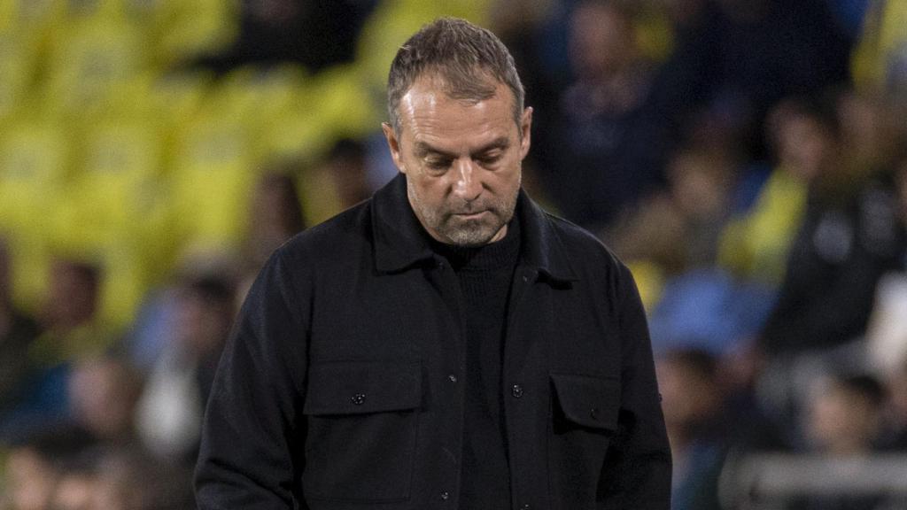 La frustración de Hansi Flick, durante el partido del Barça en Las Palmas
