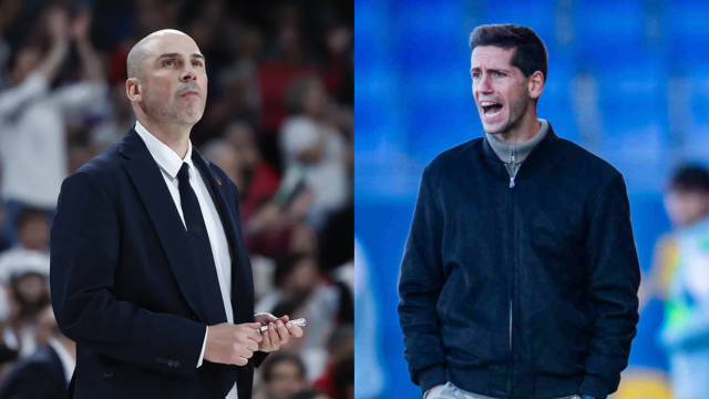 Joan Peñarroya y Albert Sánchez, entrenadores del Barça de basket y del filial