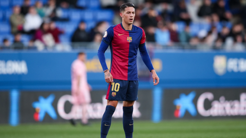 Alan Godoy, en un partido con el Barça B