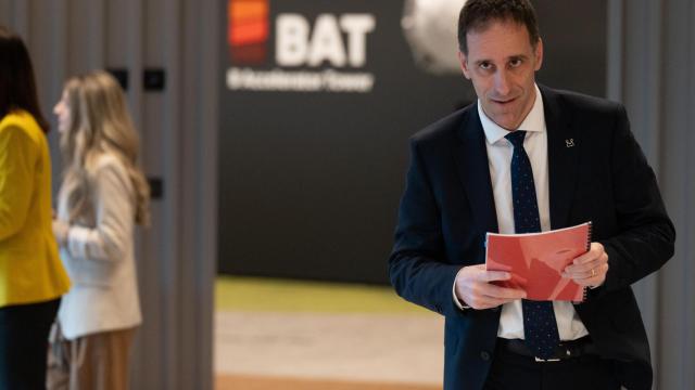 Pello Rodríguez, presidente de la Corporación Mondragon, esta mañana en Bilbao