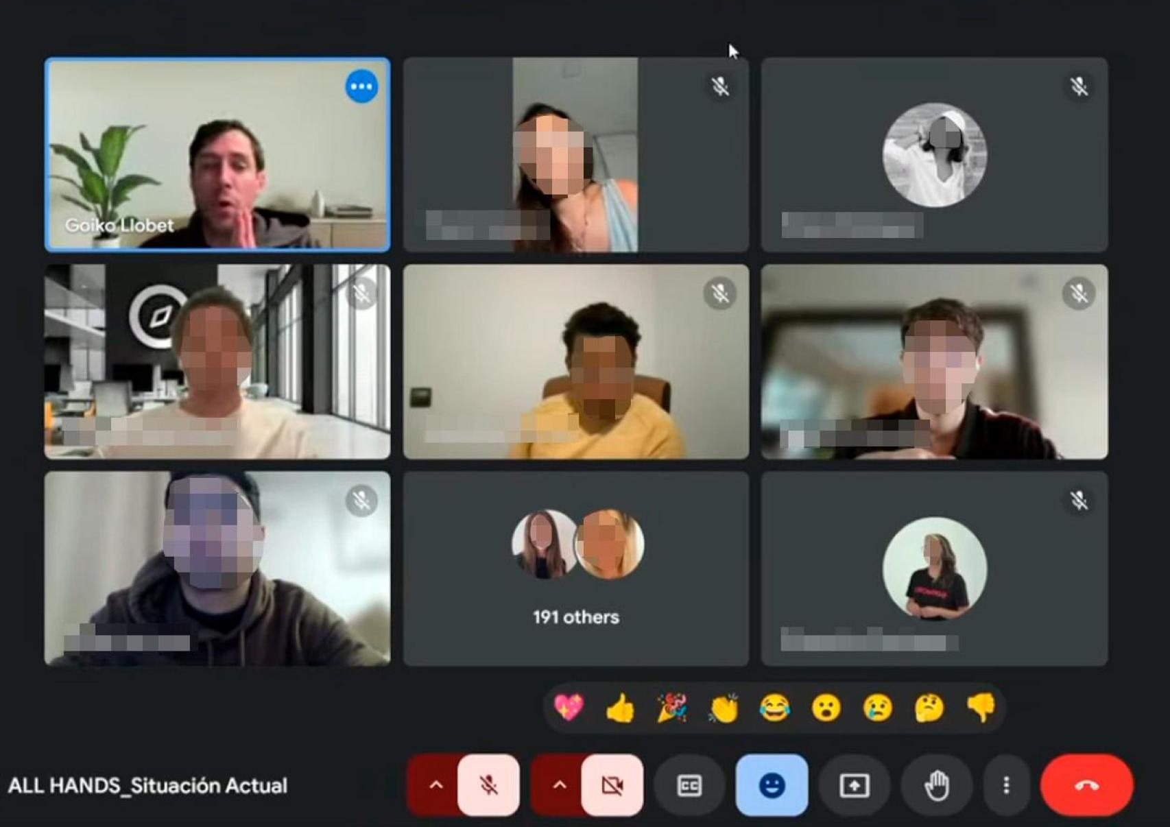Videollamada en la que Goiko Llobet explicó a los empleados de GrowPro la quiebra de la agencia