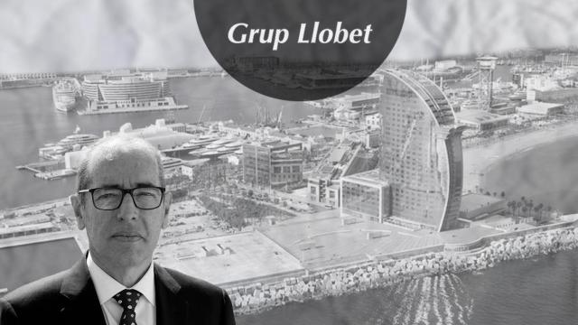 José Alberto Carbonell (APB), el logo de Grupo Llobet y la zona de Nova Bocana, con el W Hotel