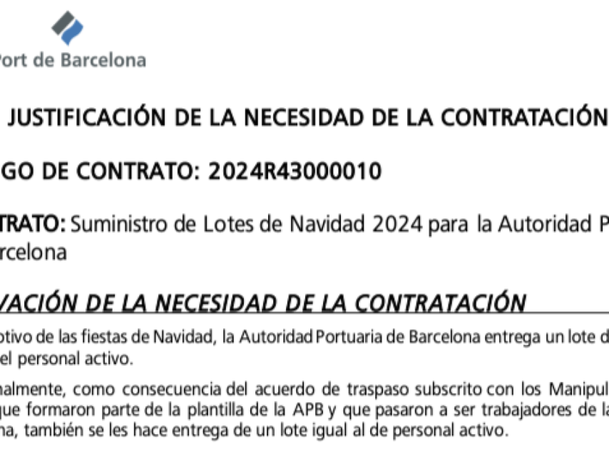 El pliego de contratación de los lotes de Navidad