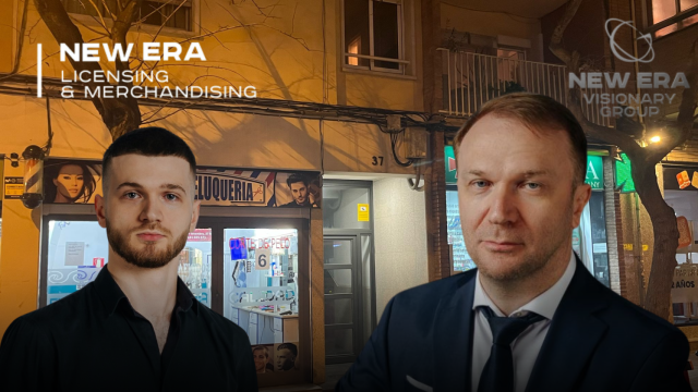 Andrei y Ruslan Birladeanu, con la sede de New Era Visionary Group de fondo