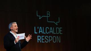 El alcalde de Barcelona, Jaume Collboni, durante su intervención