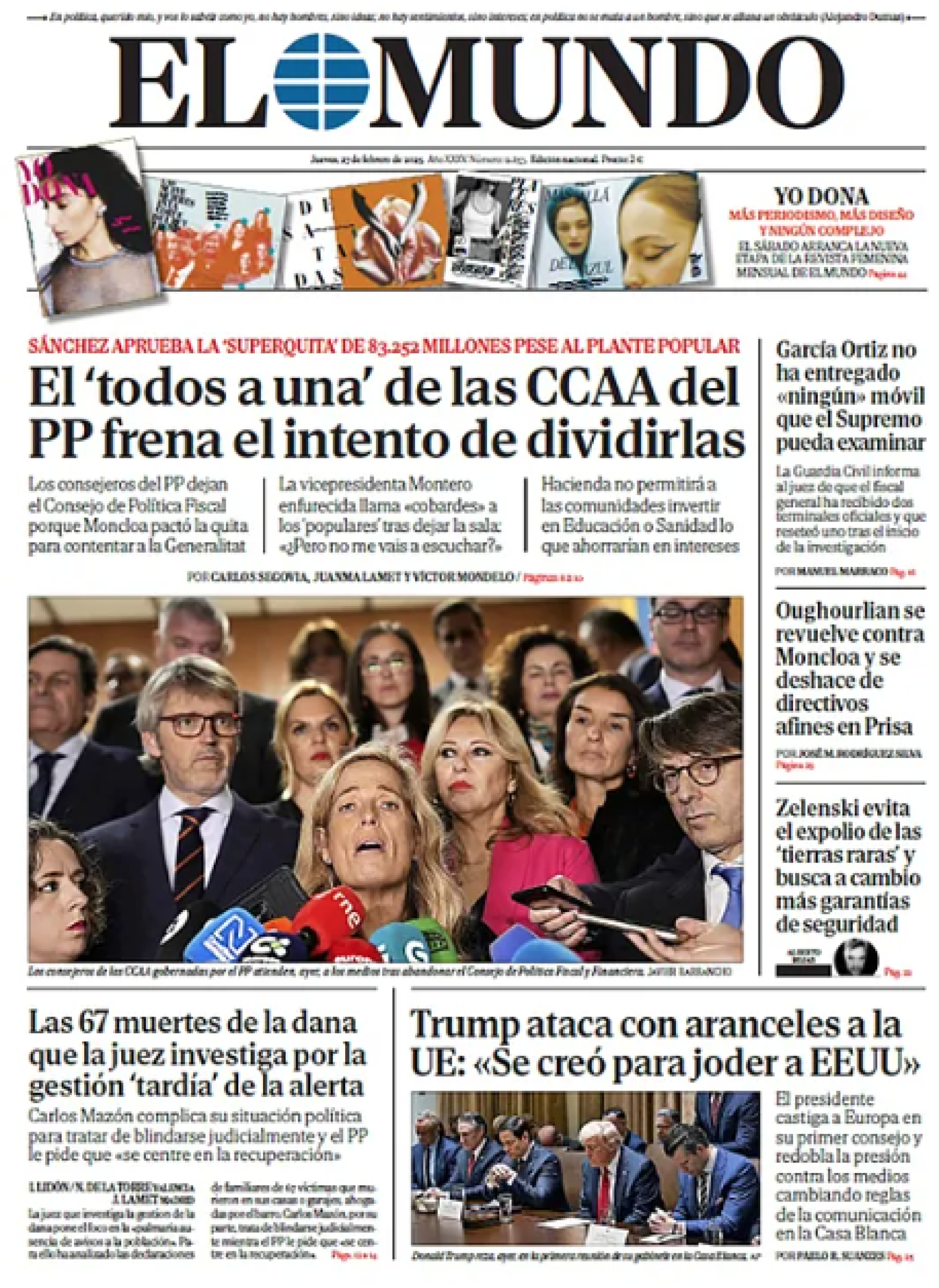 Portada de El Mundo