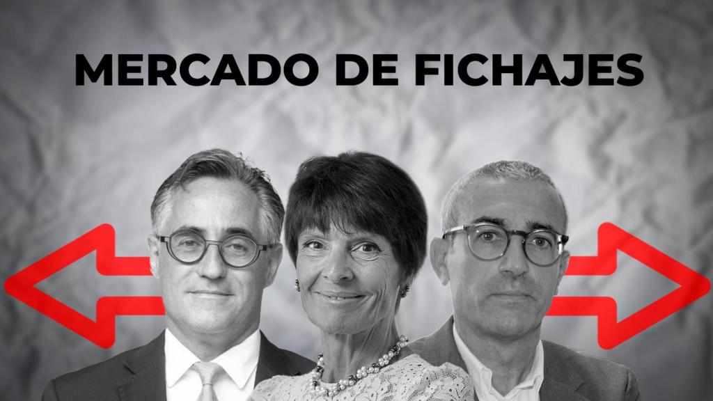 Imagen conjunta de Ramon Tremosa (Aena), Anne-Catherine Berner (Grifols) y Fidel Vázquez (Roca)